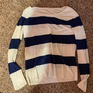 J. Crew Navy and cream sweater